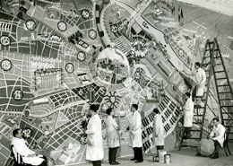 "Stadtplan von Wien im Jahre 3000" für das Gschnasfest Künstlerhaus, 1933