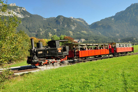 fahrender Zug der Achsenseebahn