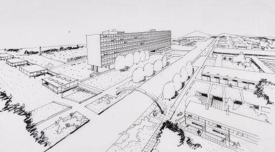 Gustav Peichl Schaubild NEWAG-NIOGAS-Zentrale